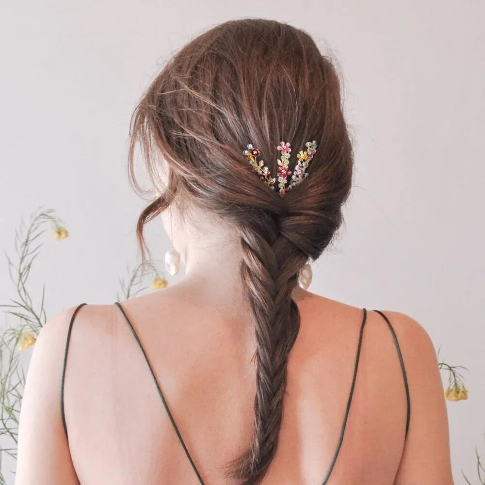 12 Pieces Vintage Flower Hair Pins Women Barrette Bobby Pins Decorative Metal Go